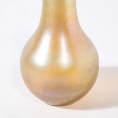 Iridescent Favrile Art Glass Gord Form Vase Signed Louis Comfort Tiffany
