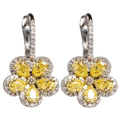 Iridescent Flow 18K Yellow Gold Diamond Drop Earrings