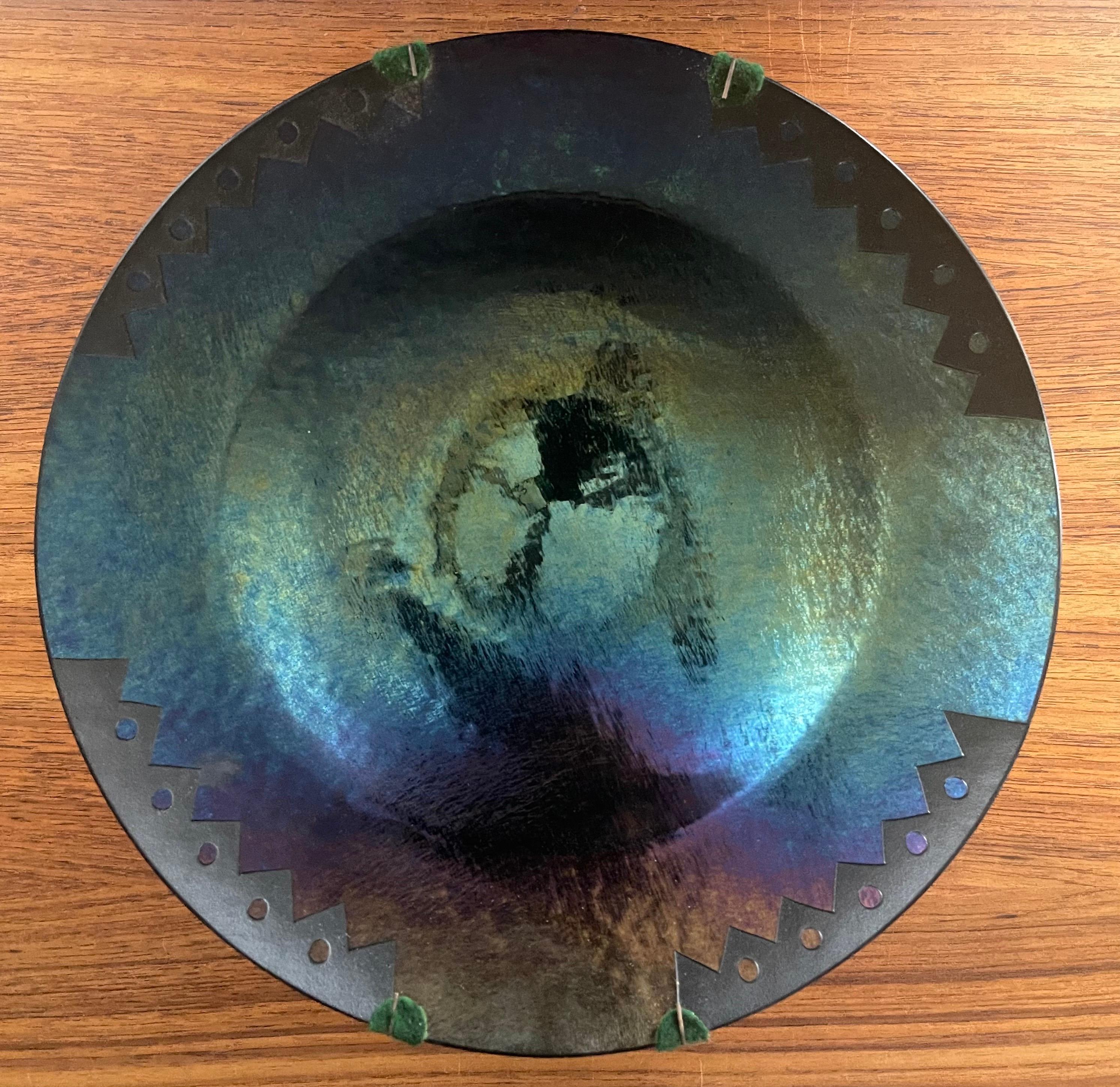 vintage iridescent glass bowl