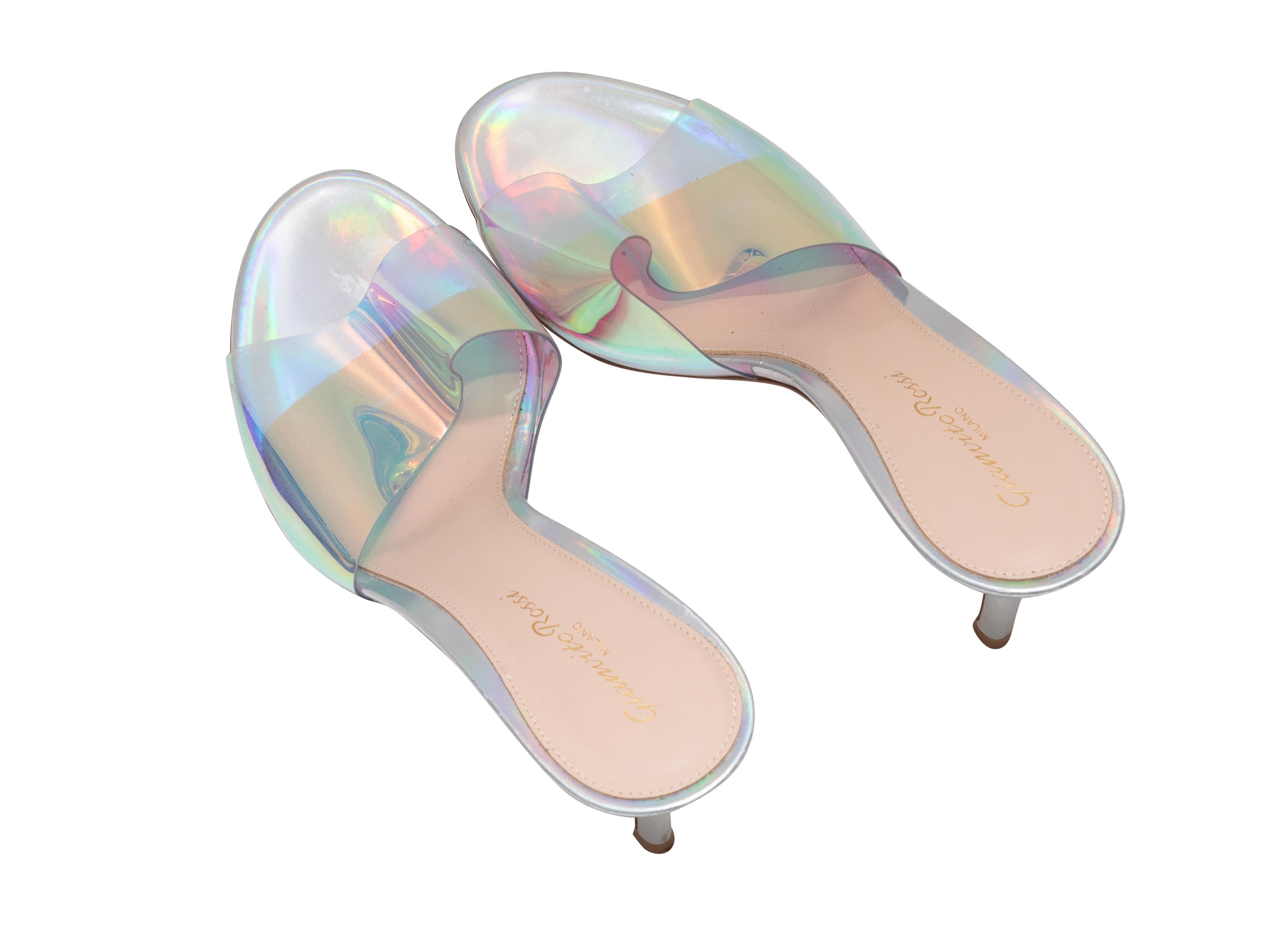 Gris Escarpins à talons en PVC irisés Gianvito Rossi Taille 37.5 en vente