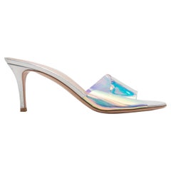Scivoli con tacco in PVC cangiante di Gianvito Rossi misura 37,5