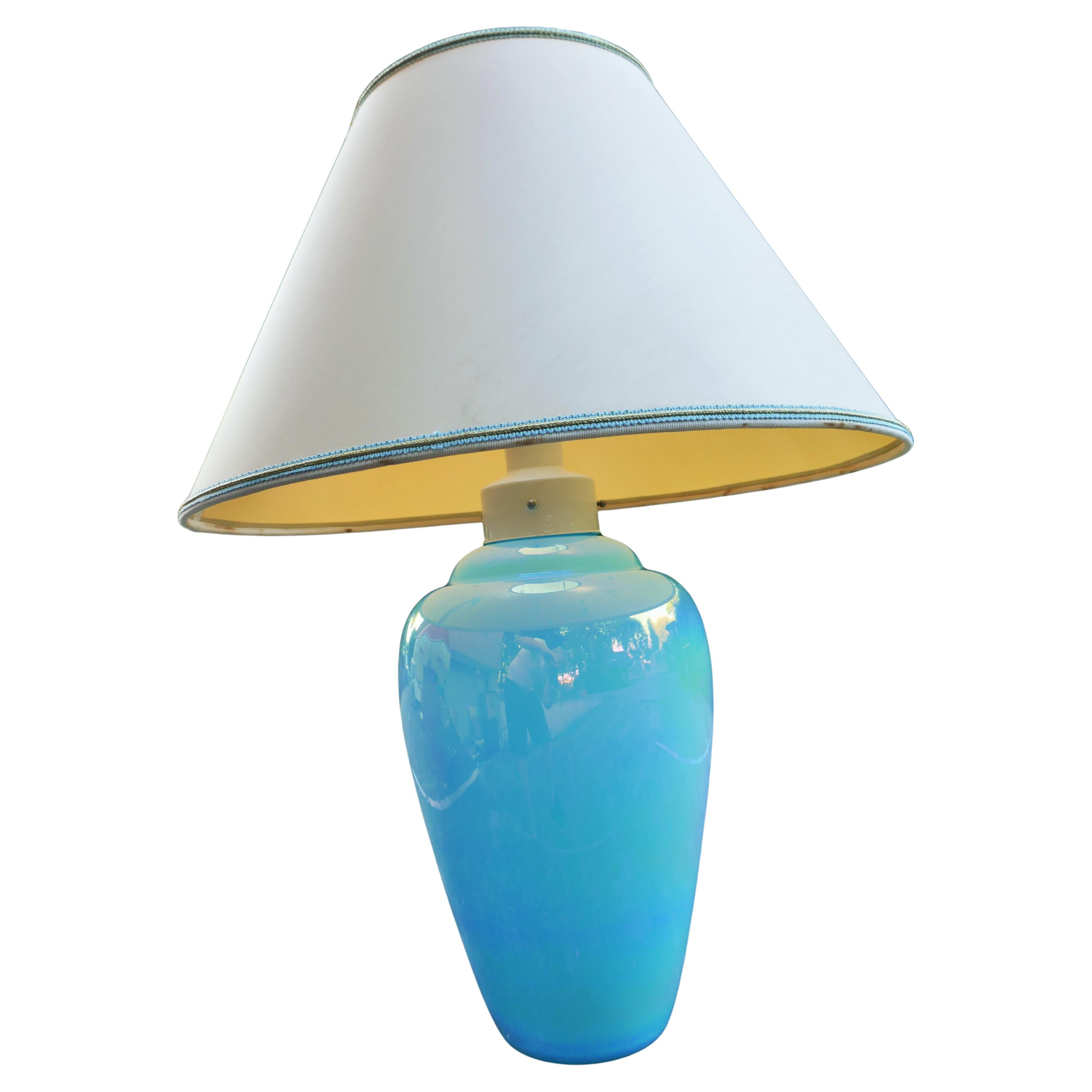 Lampe de table en verre irisé, peut-être fabriquée par Effetre Murano Bon état - En vente à Lugo, IT
