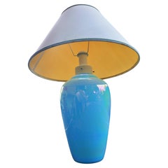 Iridescent glass table lamp, possibly made by Effetre Murano