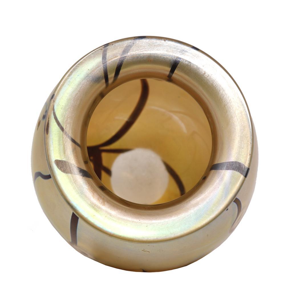 American Iridescent Glass Vase by Robert Eickholt, 1993 For Sale