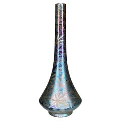 Iridescent Glazed Pottery Vase by Clement Massier