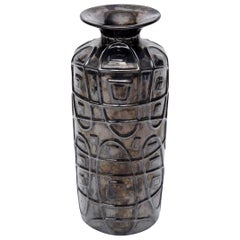 Iridescent Glazed Sgraffiti Ceramic Vessel or Vase Mid-Century Modern