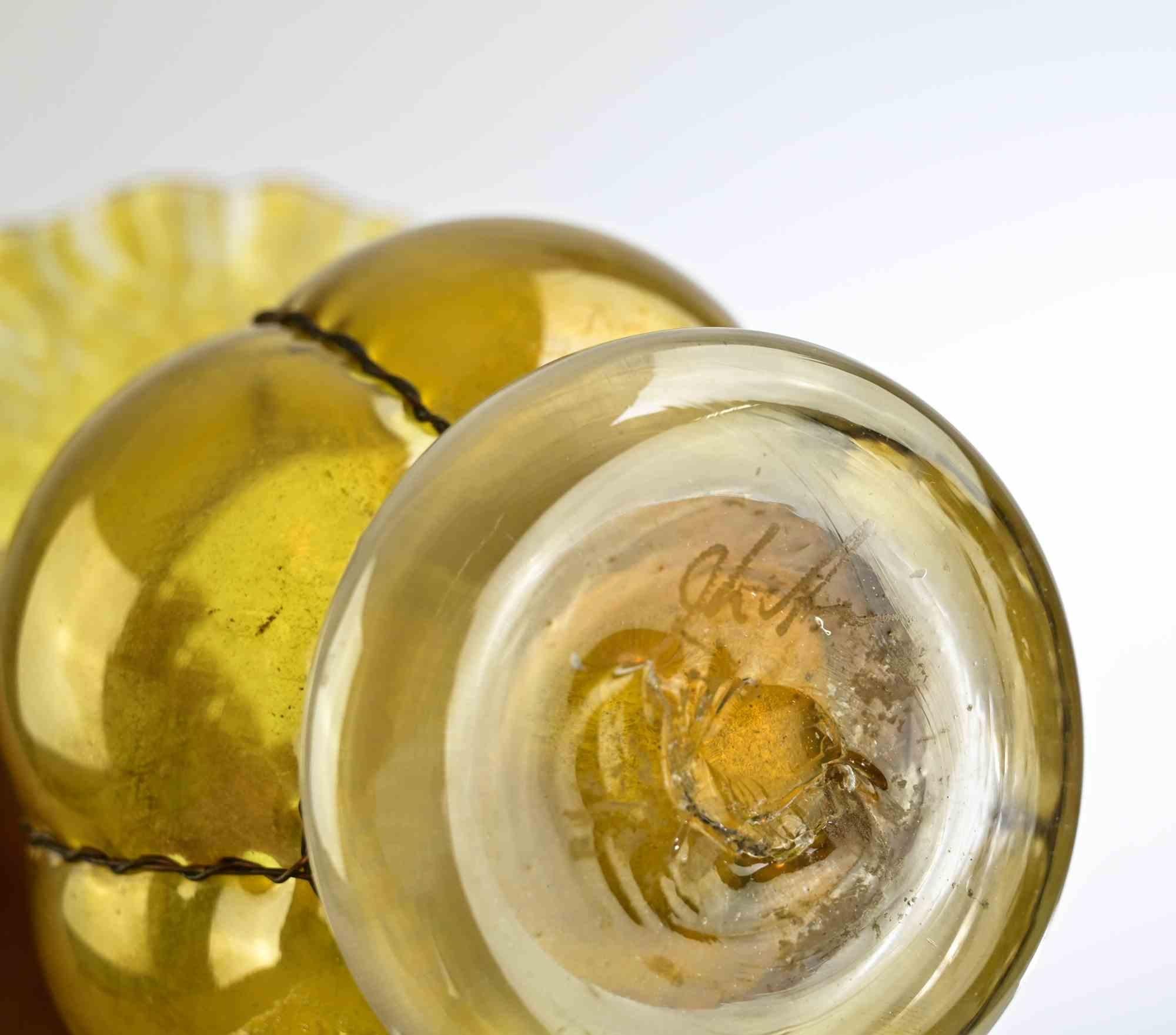 Glass Iridescent Gold Caged Vase, Early 20th Century For Sale