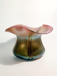 Iridescent Loetz Glass Vase with Flower Opening, 1940s