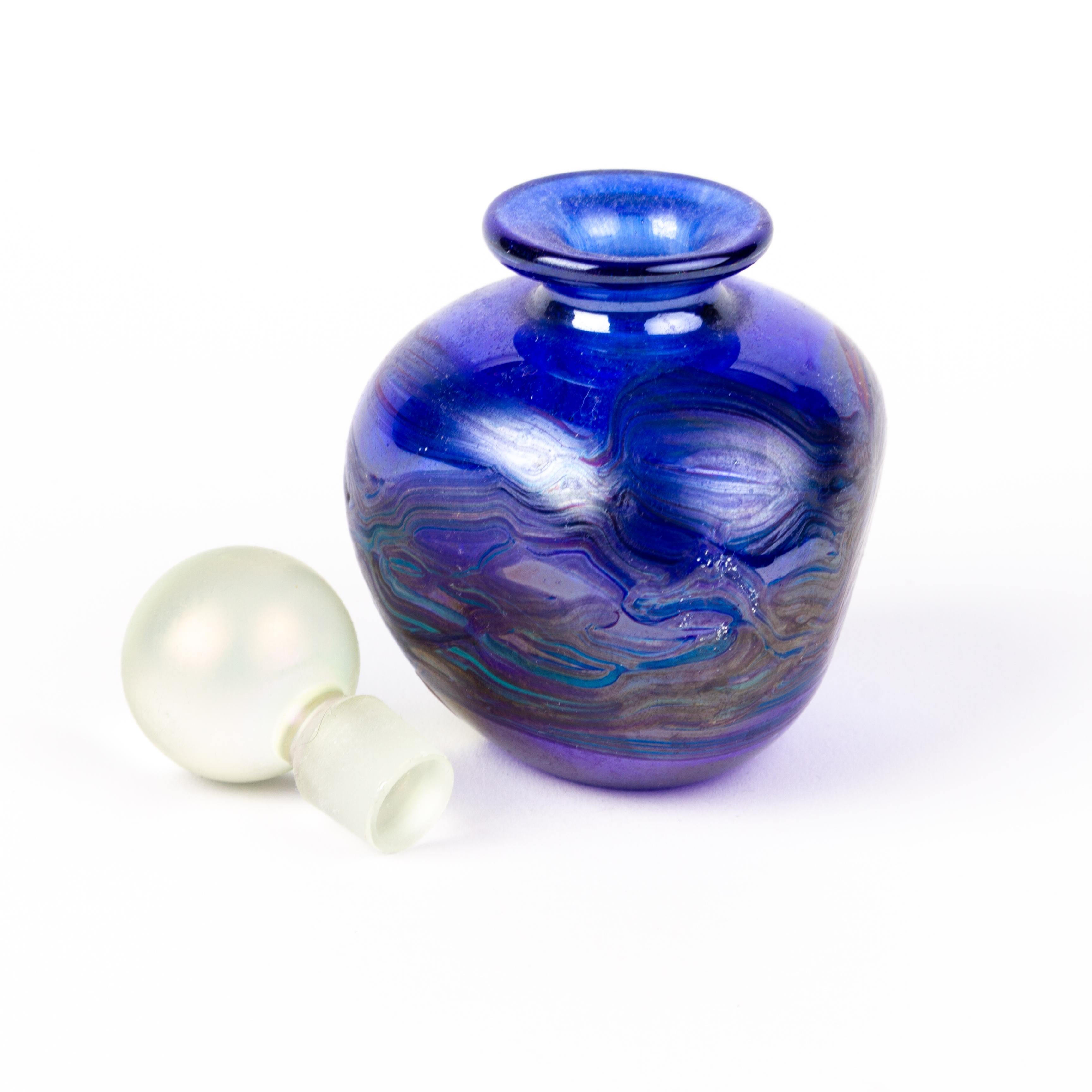 20th Century Iridescent Maltese Designer Glass Perfume Bottle For Sale
