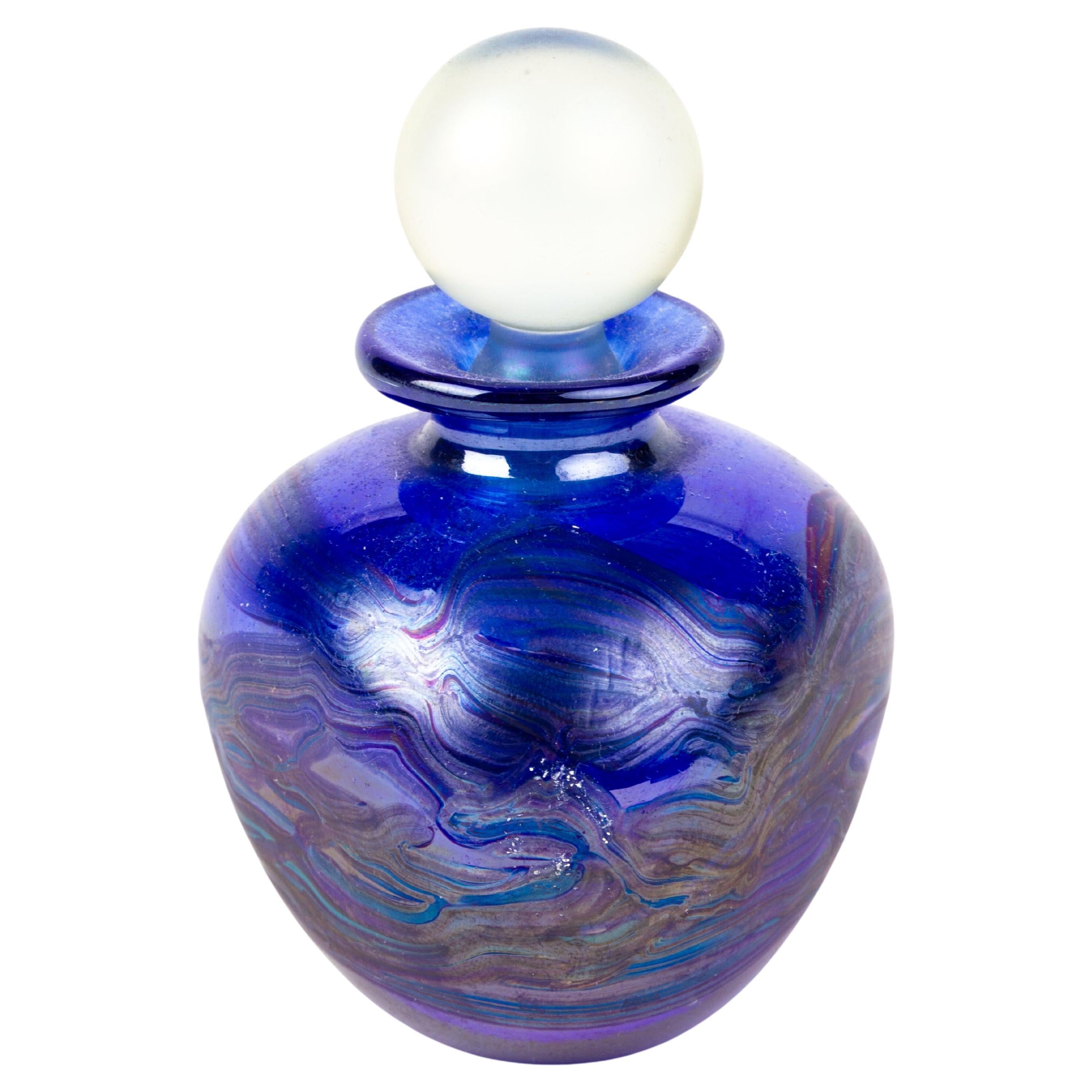 Iridescent Maltese Designer Glass Perfume Bottle For Sale