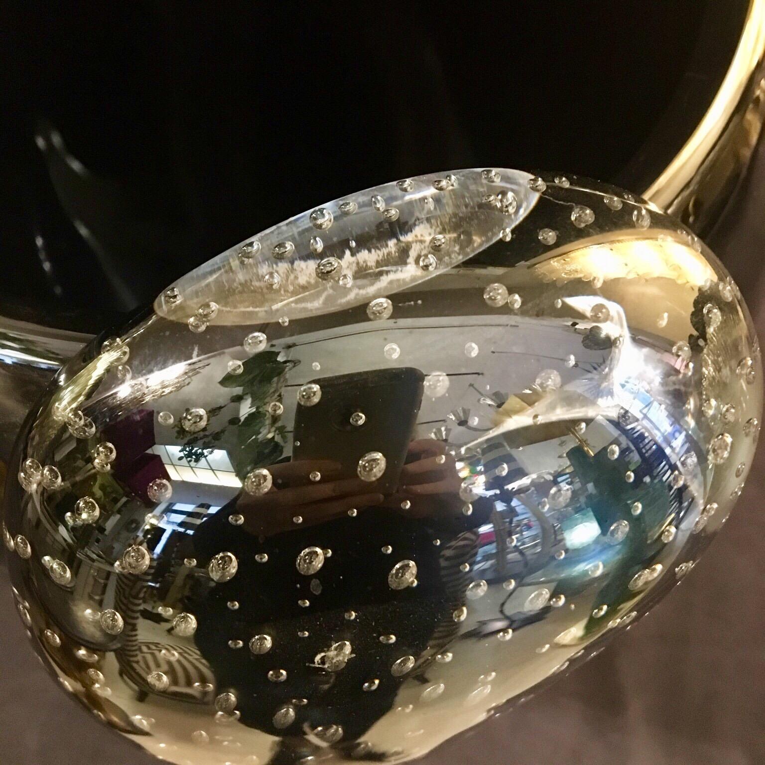Iridescent Mirrored Murano Glass Italian Vase Signed by Costantini Murano, 1950s 2