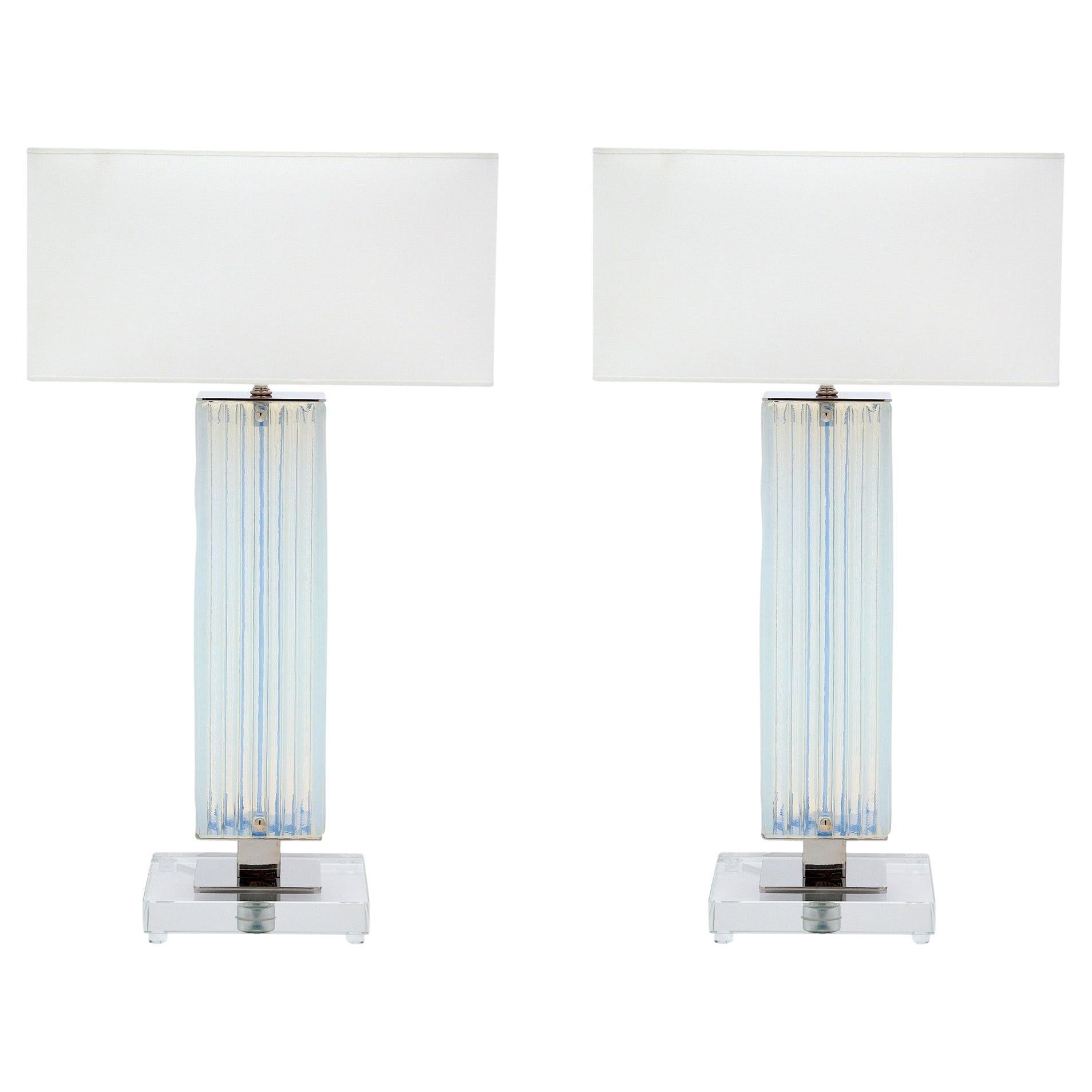 Iridescent Murano Glass Lamps