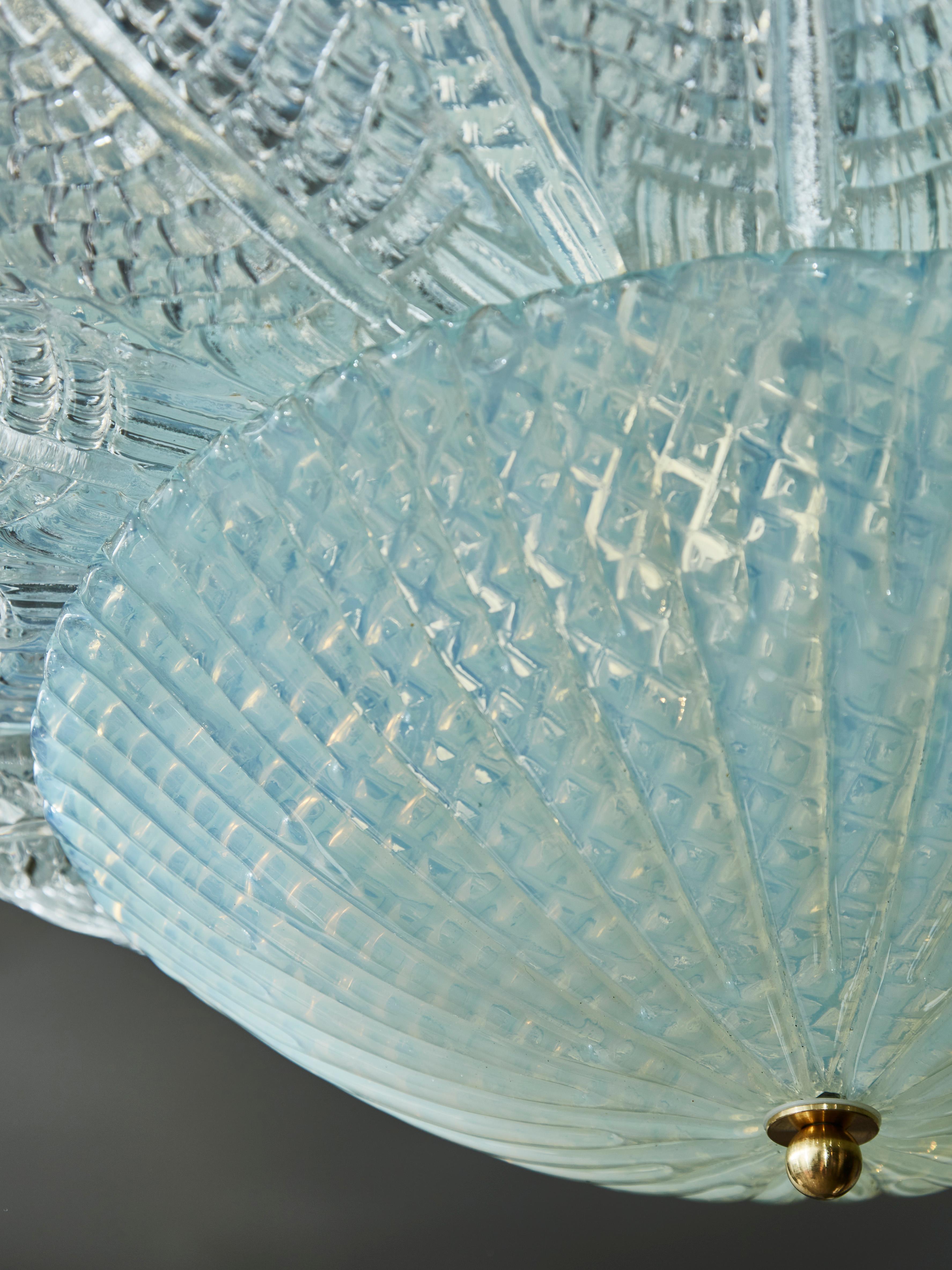 Monture affleurante à feuilles en verre Murano irisé Neuf - En vente à Saint-Ouen, IDF