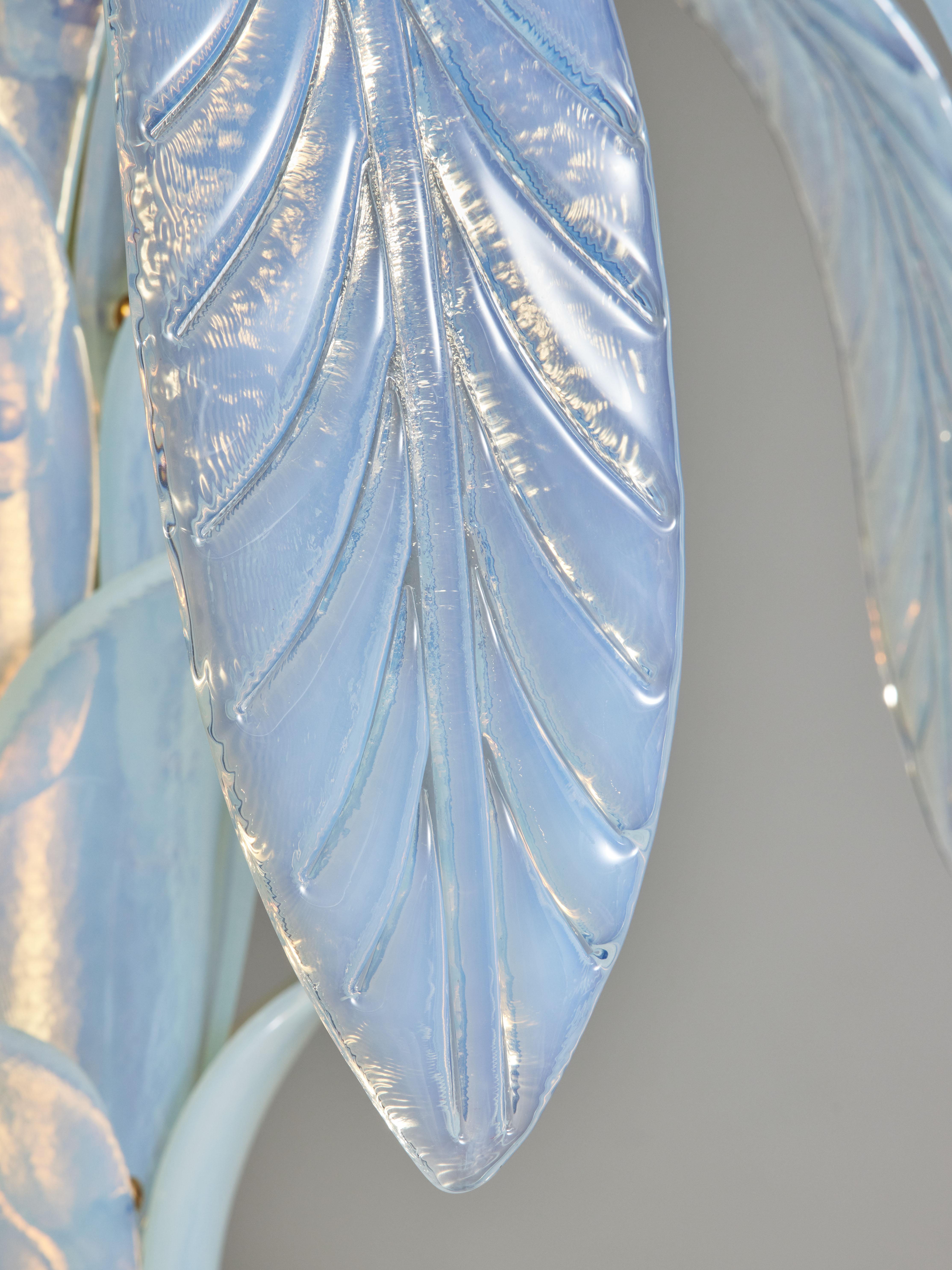 XXIe siècle et contemporain Lampadaire palmier en verre Murano irisé en vente