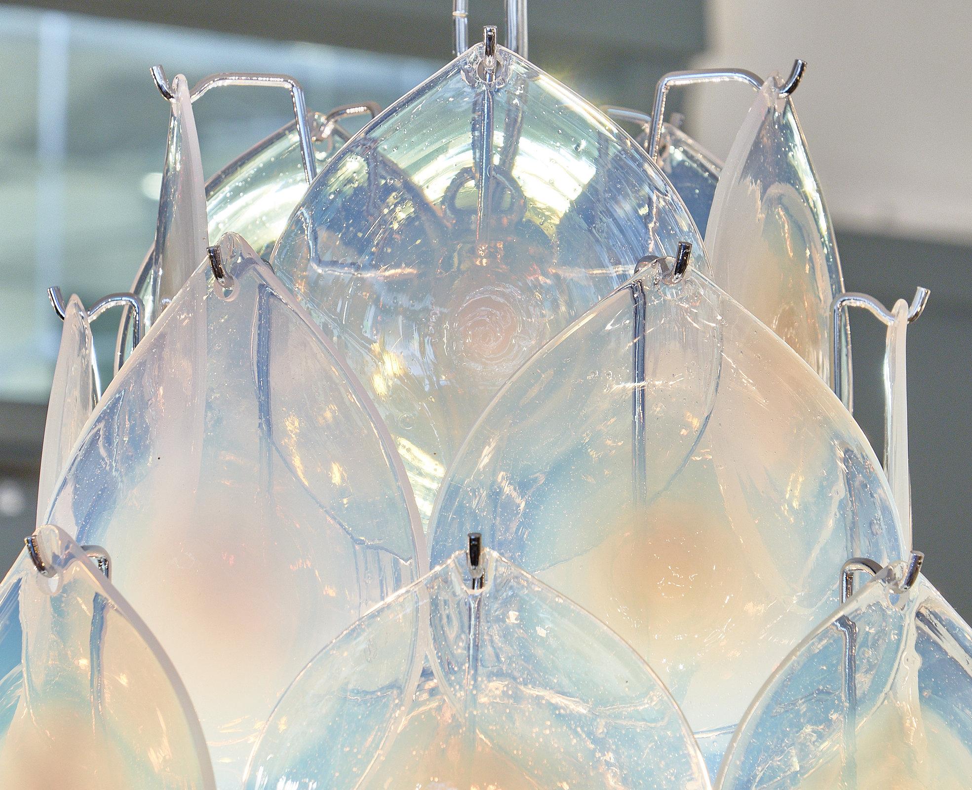 Italian Iridescent Murano Glass Pendant Chandelier