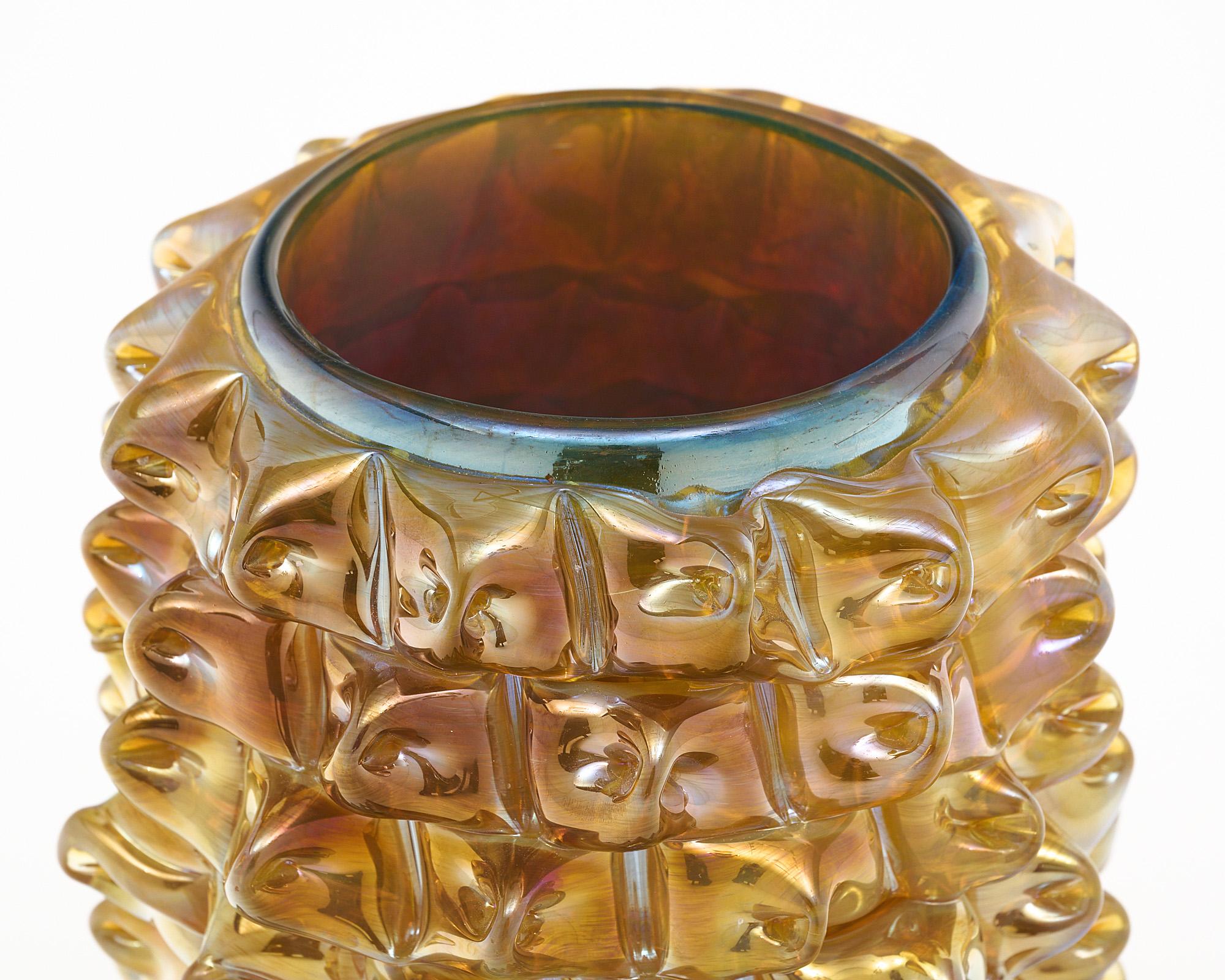 Iridescent Murano Glass Rostrate Vase 1