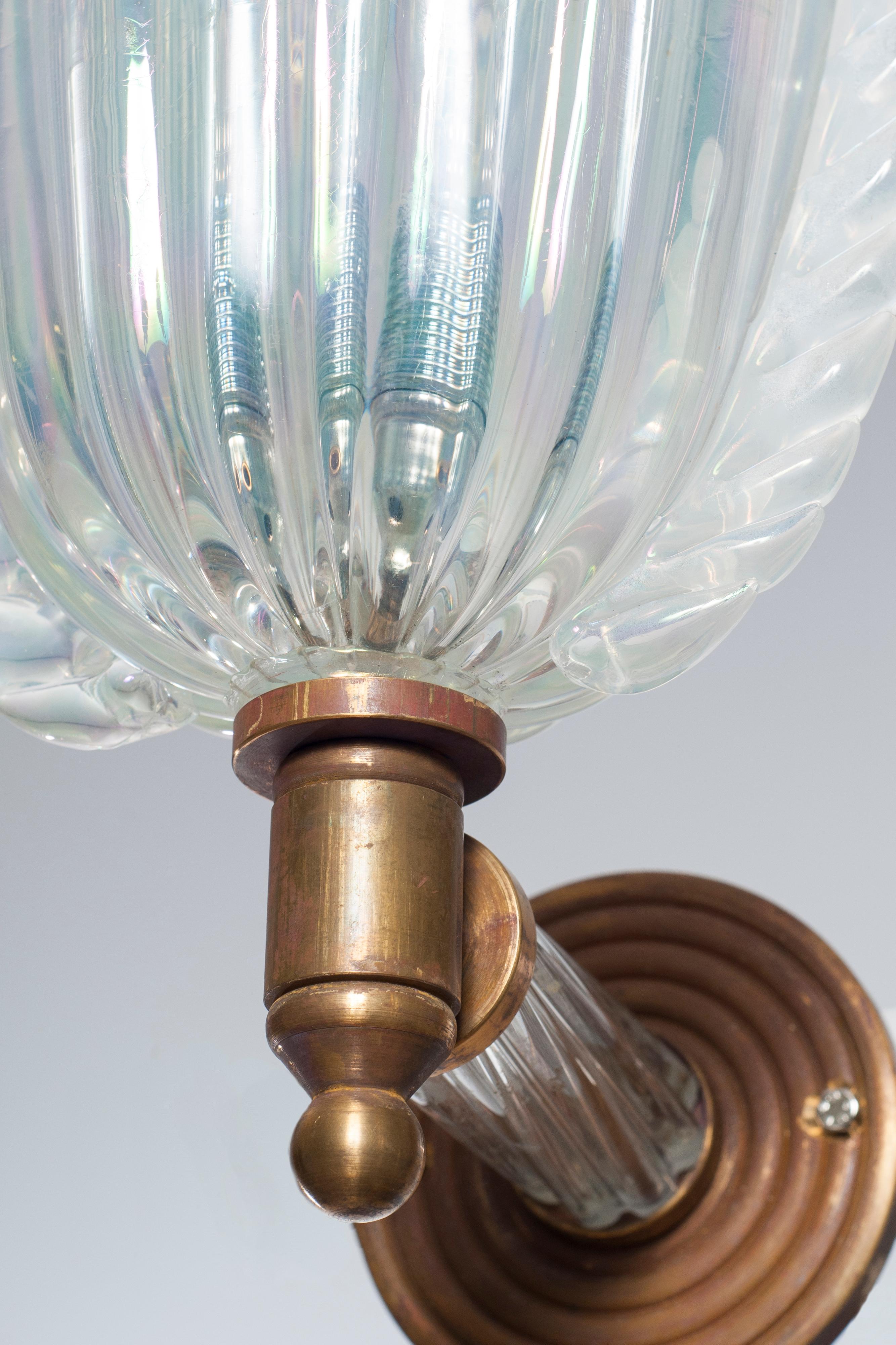 Applique in vetro di Murano iridescente di Giovanni Dalla Fina, Italia, CIRCA 1970 in vendita 4