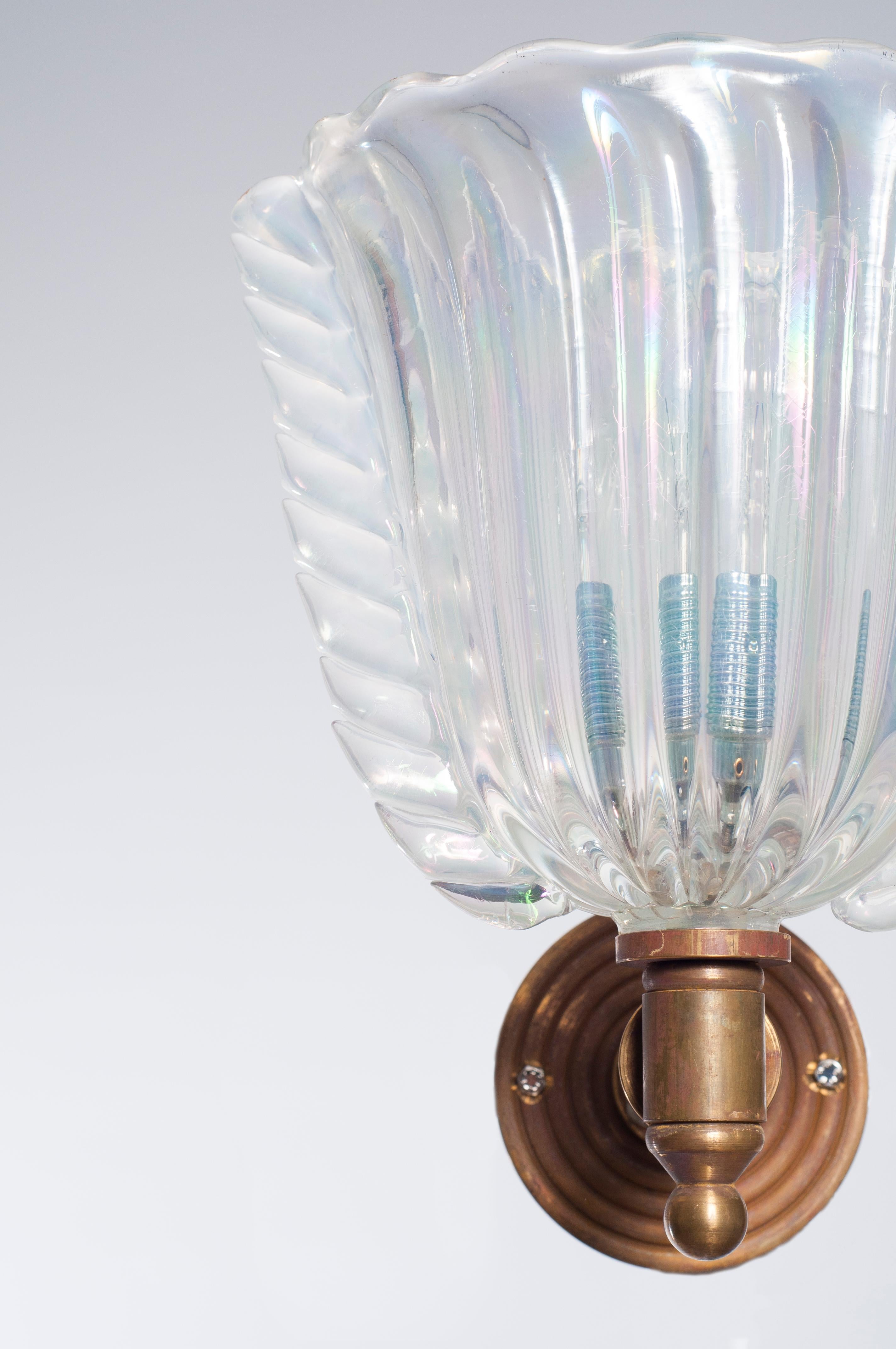 Applique in vetro di Murano iridescente di Giovanni Dalla Fina, Italia, CIRCA 1970 in vendita 6