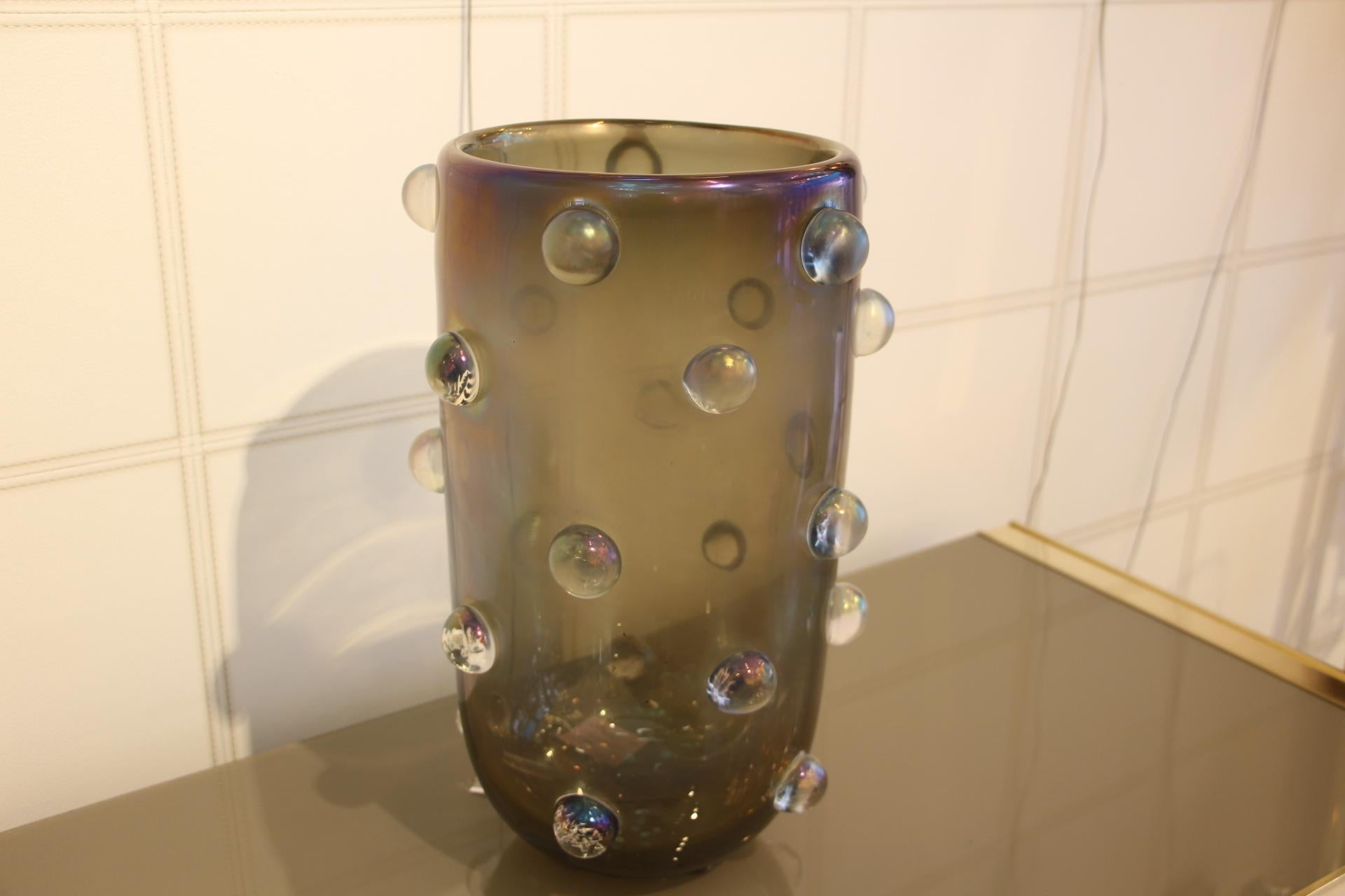 Iridescent Murano Glass Vase by Cenedese 3
