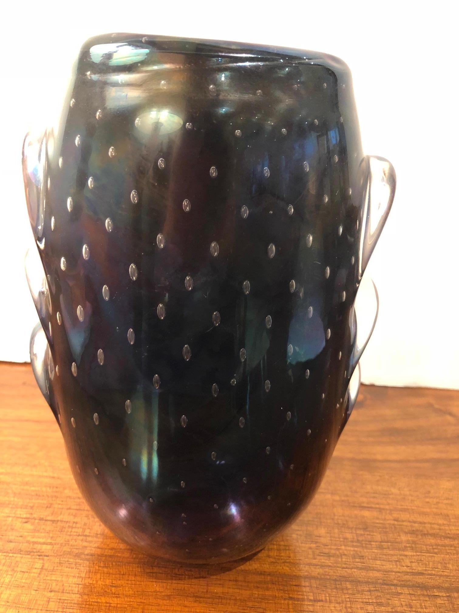 Mid-Century Modern Iridescent Murano Glass Vase, circa 1950s