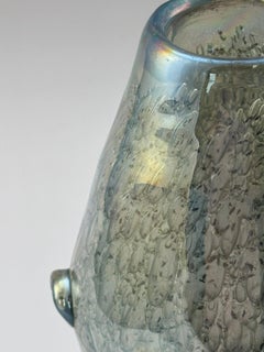 Iridescent Murano-Style Freeform Glass Vase with Efeso Bubble Effect circa 1970s