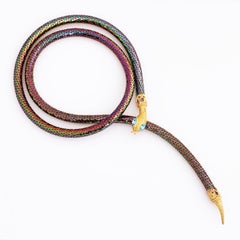 Iridescent Oil Slick Mesh Snake Belt or Necklace, 1980s