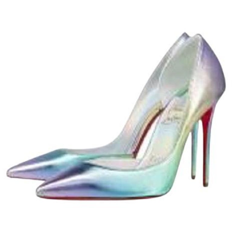Cl Iriza 85mm Pumps Glittered Calf Leather Silver