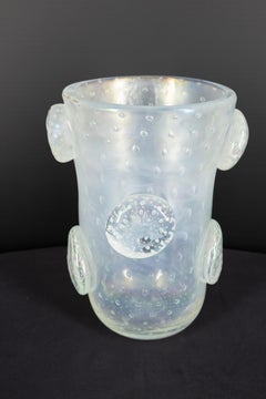 Iridescent Opalescent Murano Glass Vase by Giovanni Dalla Fina, 1980s