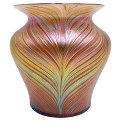 Iridescent Pink Glass Vase by Loetz, 1940s