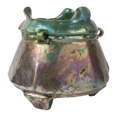 Antique Iridescent Planter, by Clément Massier, for the Hôtel Ritz, 1885
