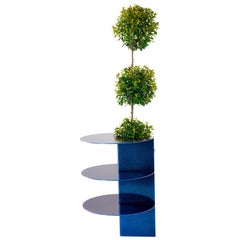 Iridescent Plum Blue Side Table Planter by Birnam Wood Studio