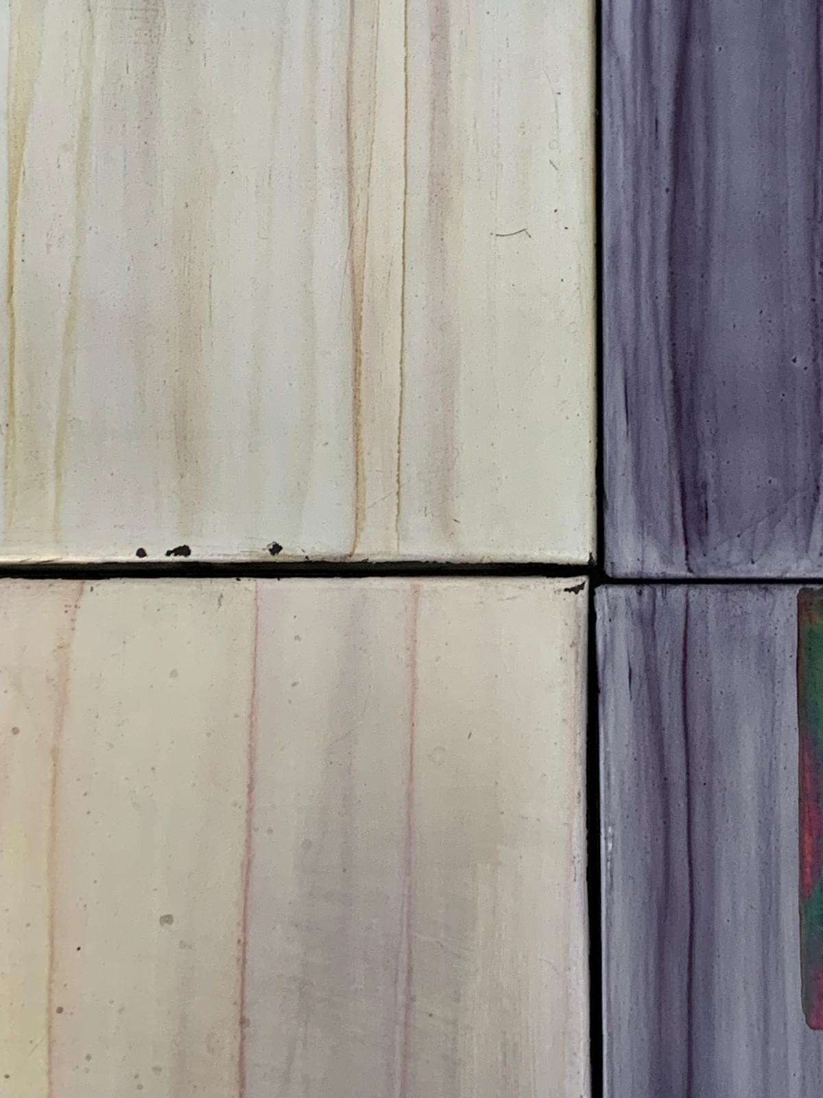 Iridescent Polychrome Abstract Panels in Metal, 1980s, Set of 8 For Sale 6