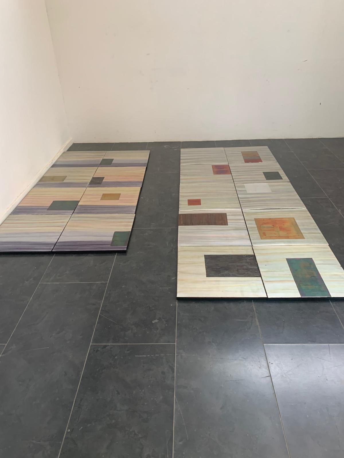 Abstrakte Metalltafeln in schillernden Farben, 1980er Jahre, 10er-Set, Set im Angebot 10