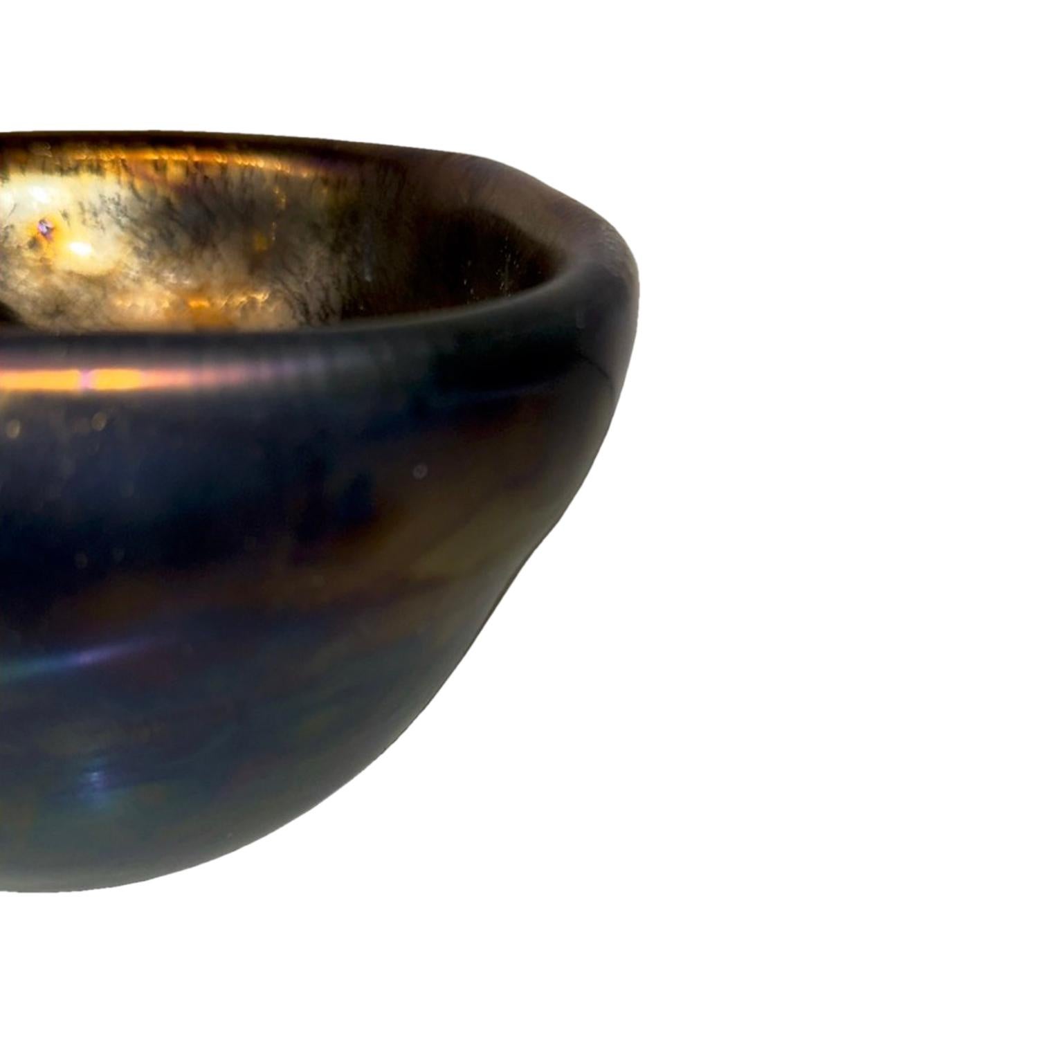 Schillernde Schale aus Murano-Glas im Raku-Stil im Zustand „Neu“ im Angebot in New York, NY