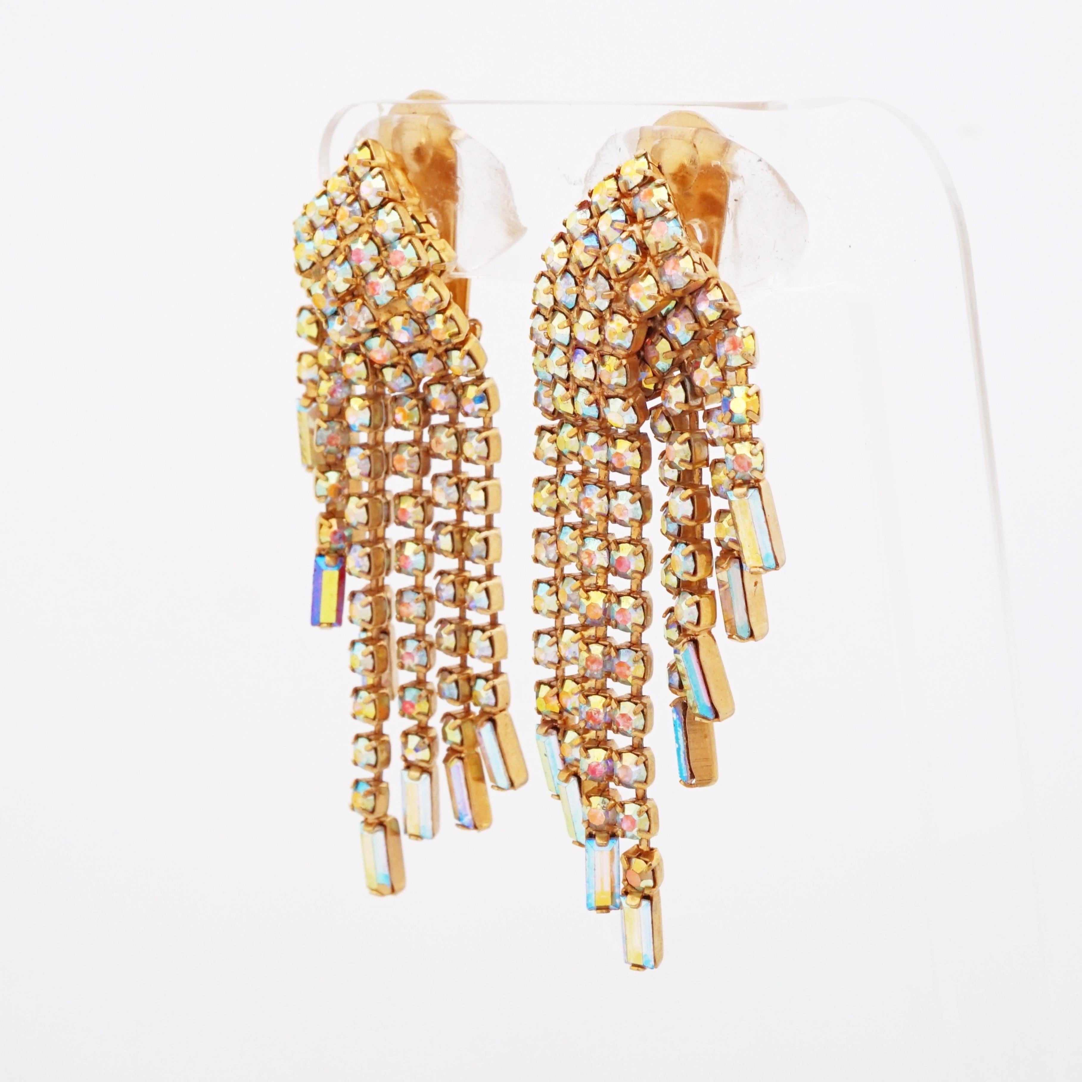 iridescent rhinestone earrings