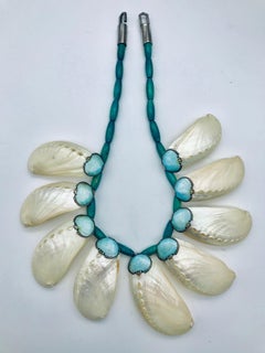 Iridescent Shells with Art Deco Elements Summer Necklace by Sylvia Gottwald