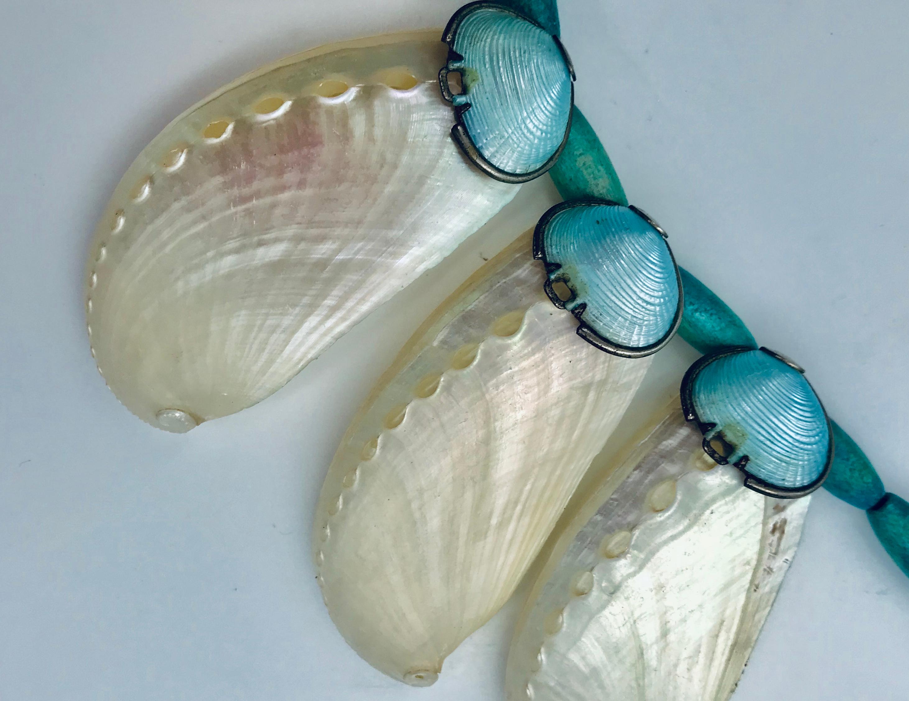 iridescent shell necklace