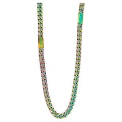 Iridescent Stainless Steel Kaleidoscope Amulet Necklace