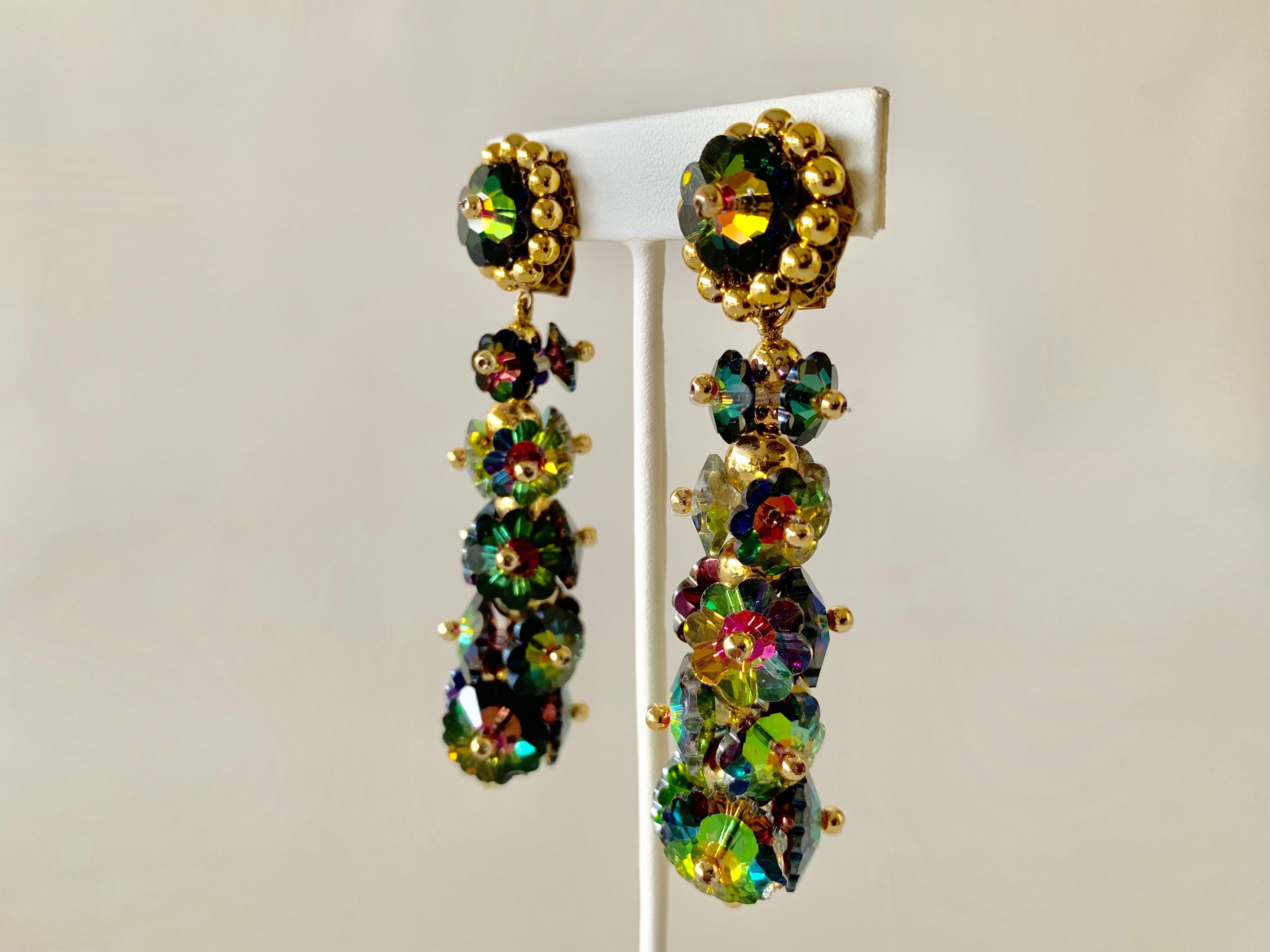 Iridescent Statement Earrings, Italy 1960s 2