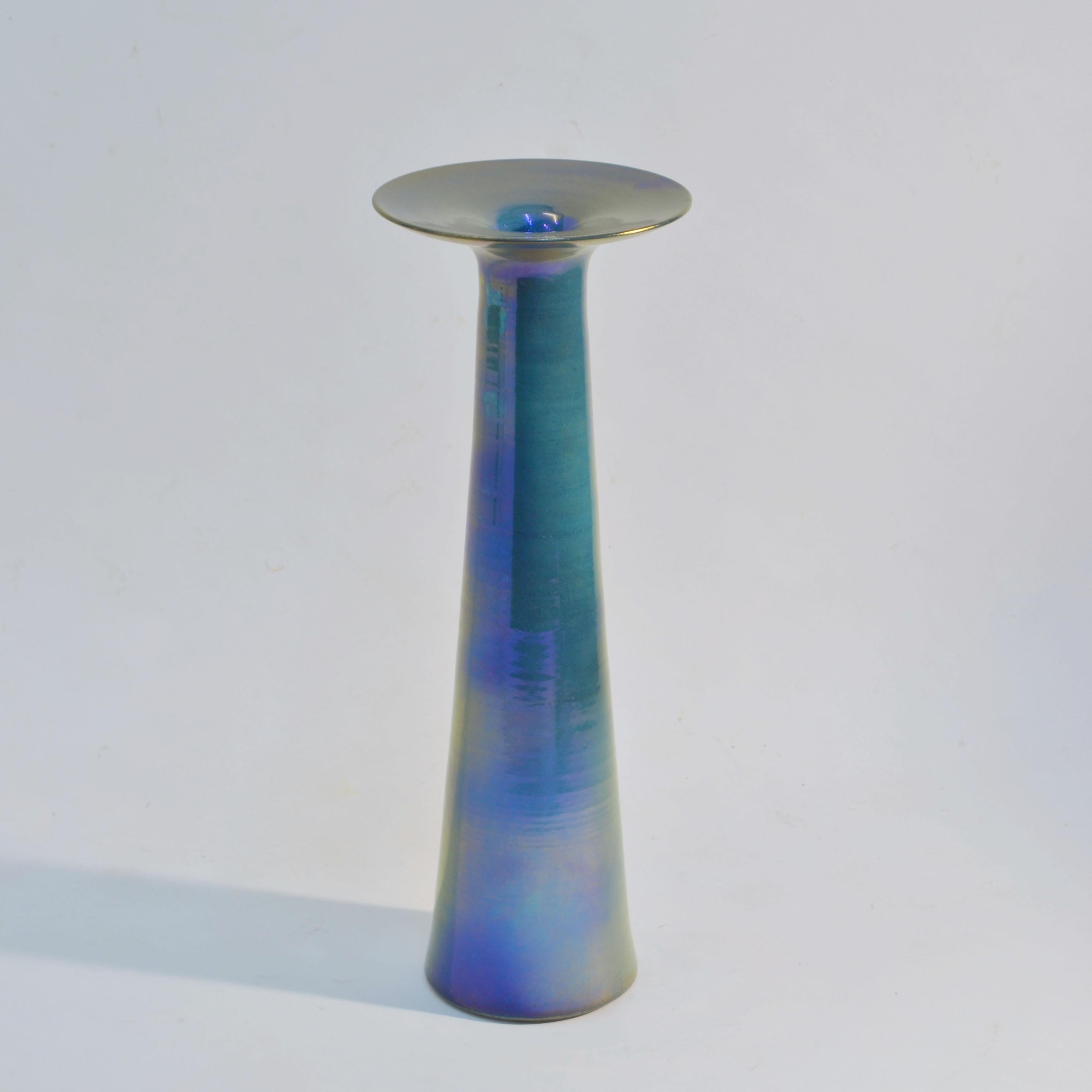 Sky Blue Elongated Studio Ceramic Vase by Mobach 2