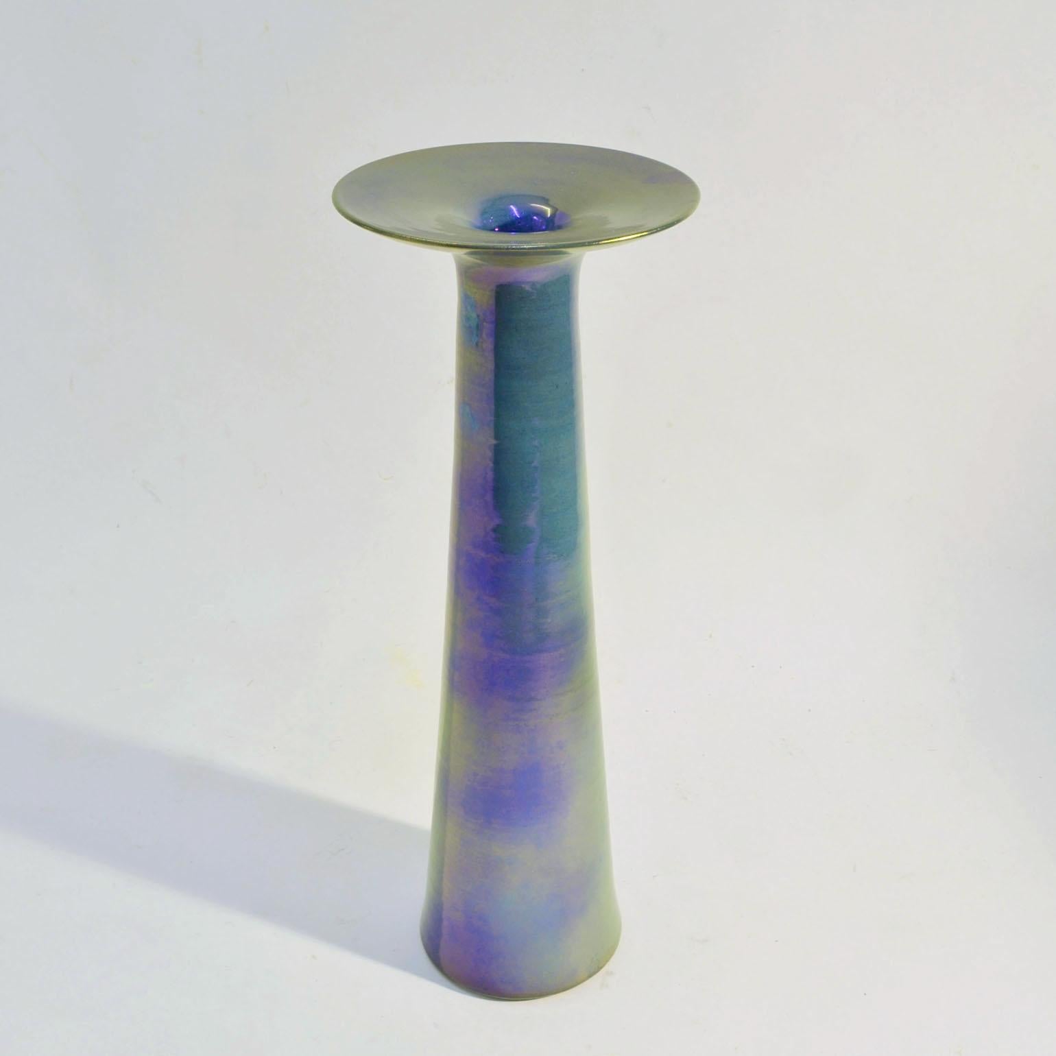 Sky Blue Elongated Studio Ceramic Vase by Mobach 3