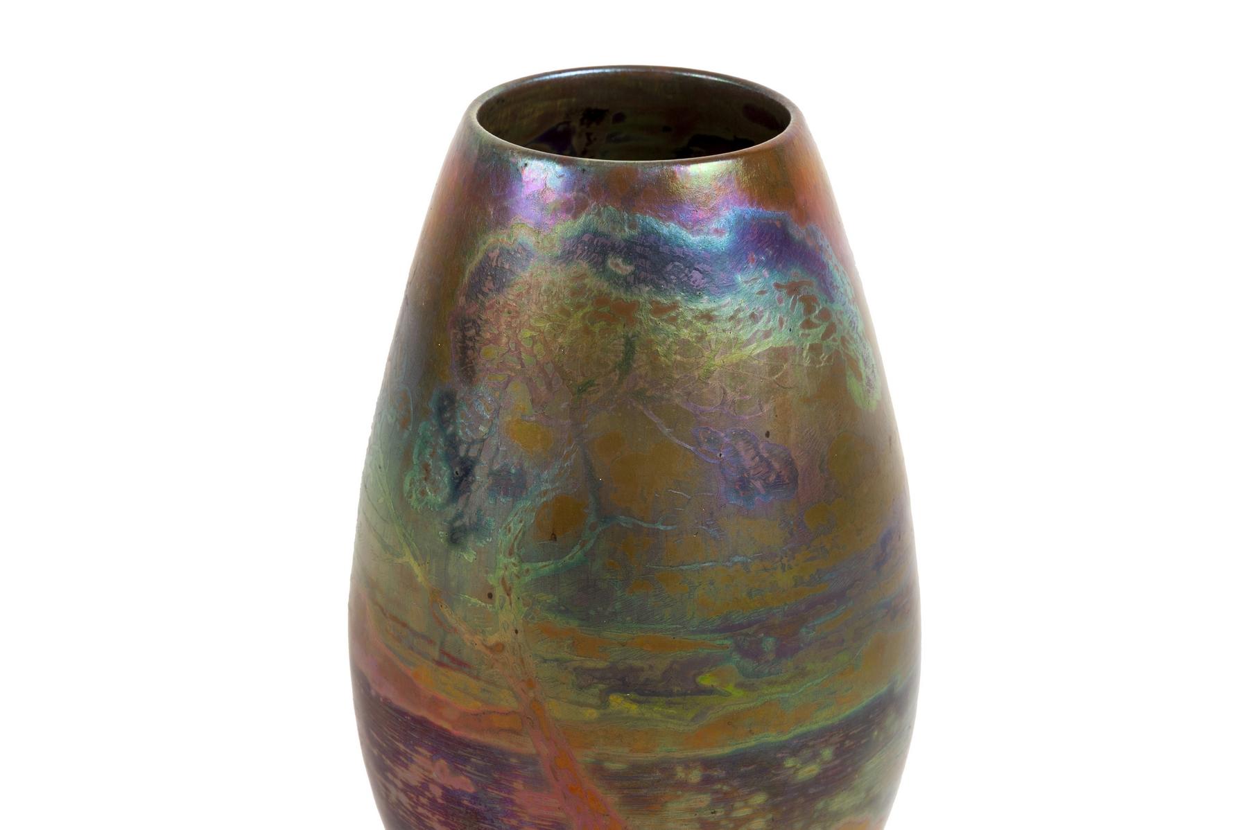 French Iridescent Vase, Clément Massier, circa 1890 For Sale