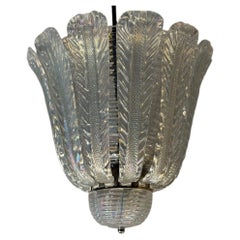 Lustre en verre vénitien irisé de Murano, Barovier&Toso, vers 1930