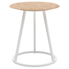 Sgabello Gustave in metallo bianco cangiante 45 cm Natural Oak by HARTO