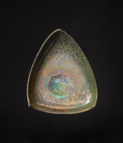 Plaque Art nouveau Lune d'hiver irisée de Clement Massier