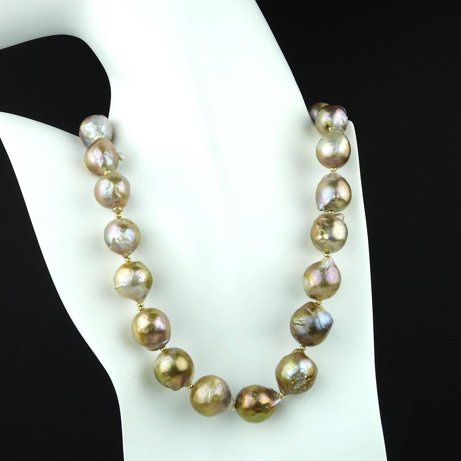 Glamorous Iridescent Wrinkle Pearl Necklace from Gemjunky 3