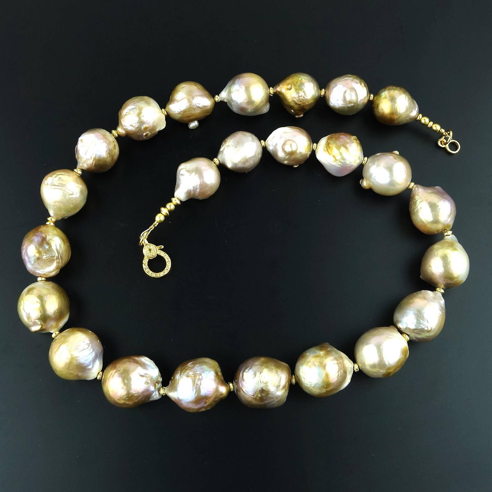 Glamorous Iridescent Wrinkle Pearl Necklace from Gemjunky 5