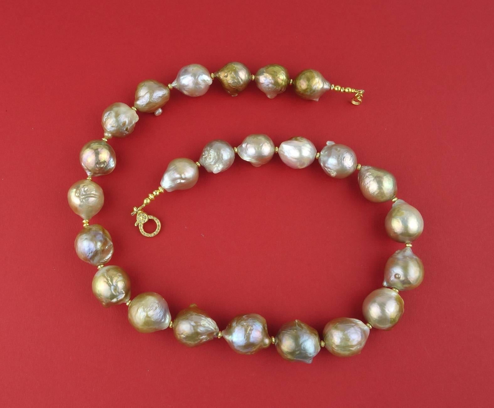 Glamorous Iridescent Wrinkle Pearl Necklace from Gemjunky 6