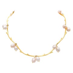 Iridesse-Halskette aus 18 Karat Gold mit Perlen