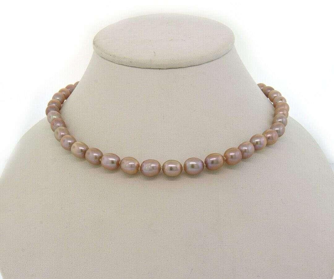 Round Cut Iridesse Oval Pink Cultured Pearls with Folder and Box
